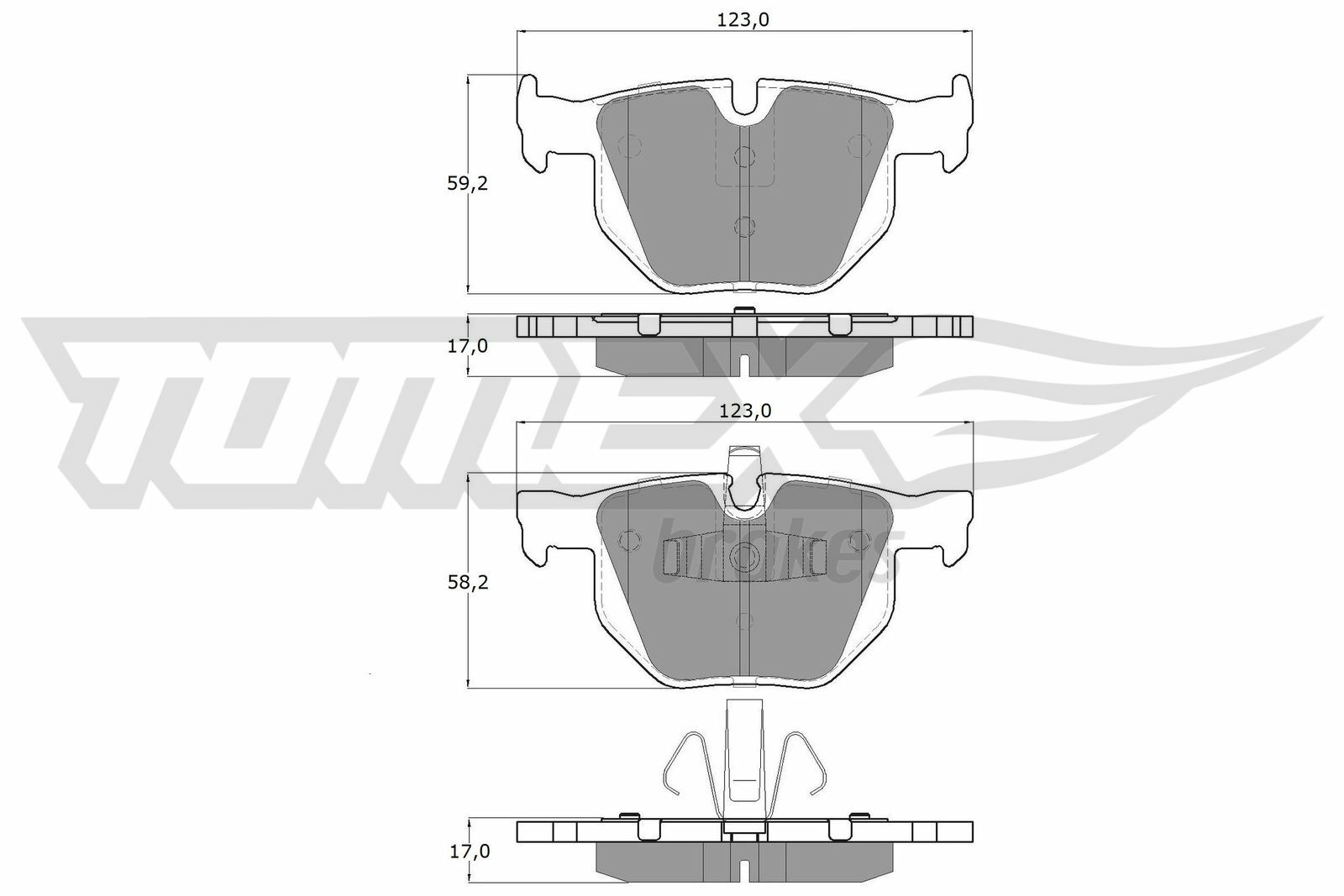 Sada brzdových platničiek kotúčovej brzdy TOMEX Brakes